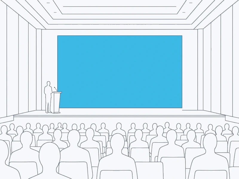 Giant direct-view LED wall with portrait panels at a medical conference