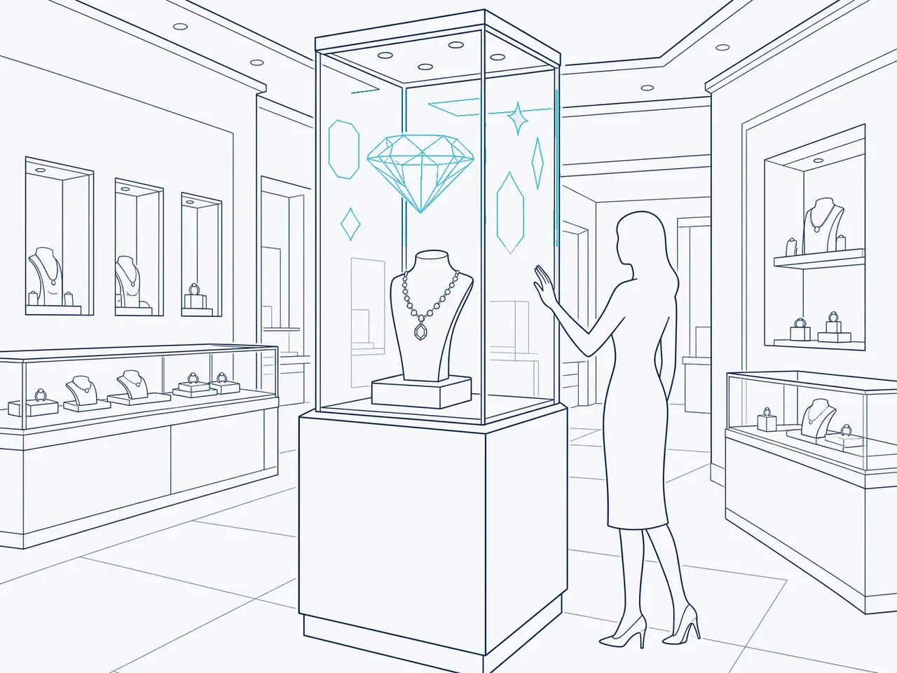 Line drawing: transparent microled in place